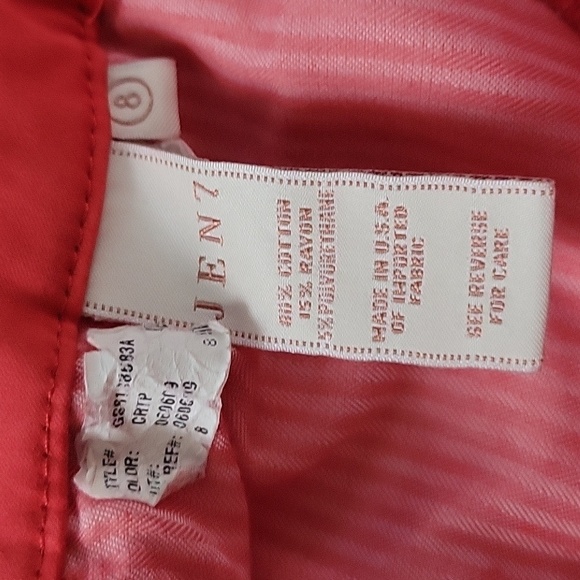 JEN7 Cropped Skinny Red Pants - Picture 9 of 9